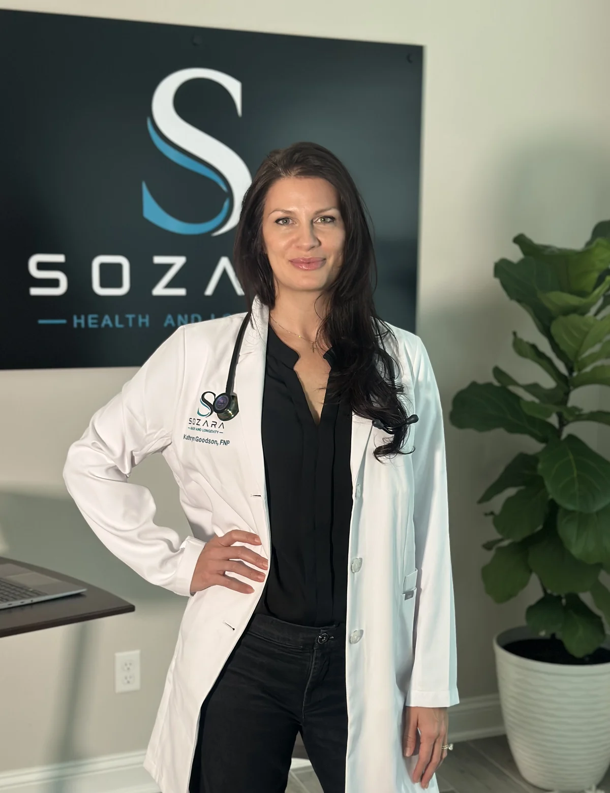Kathryn Goodson, FNP, APRN-BC, Co-Founder and Lead Clinician, in the SOZARA Health and Longevity office